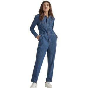 Lee Sz XS Union Alls Modern Blue Denim Long Sleeve Straight Leg Utility Overalls